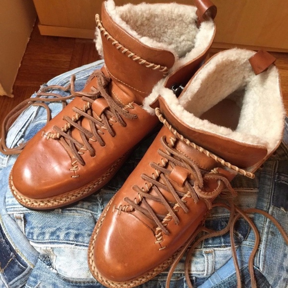 Feit Shoes - FEIT Boots Whipstitch Wool Hiker Semi Cordovan 7